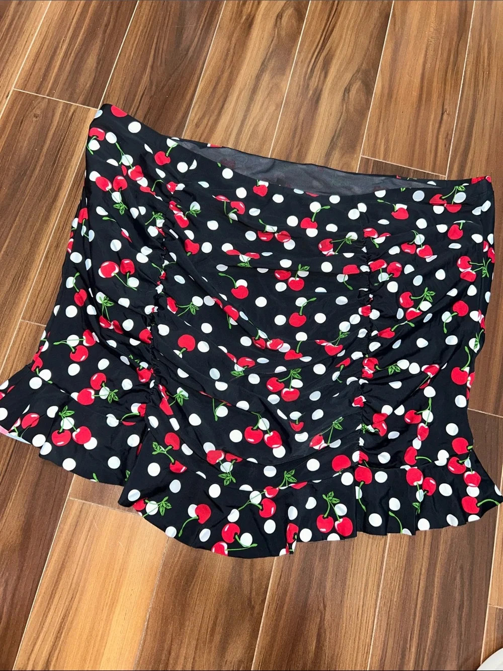 Size 4 Torrid Swim skirt cherry polka dot print